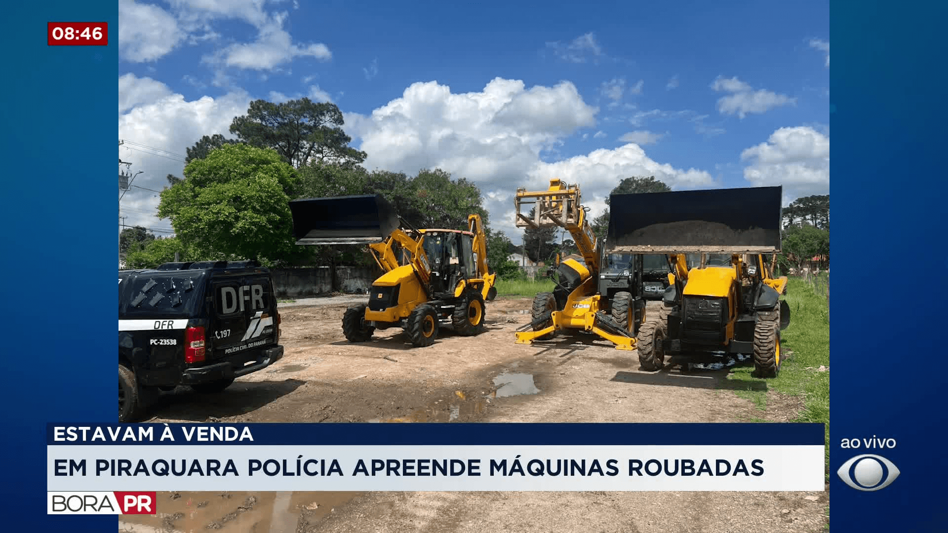 Trator Roubado em SP é Recuperado em Piraquara; Um Preso