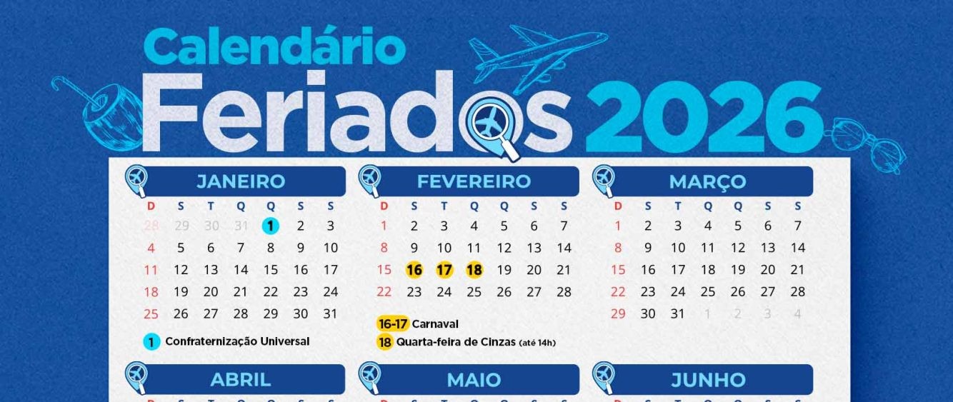 Calendário Oficial de Feriados e Pontos Facultativos em 2026