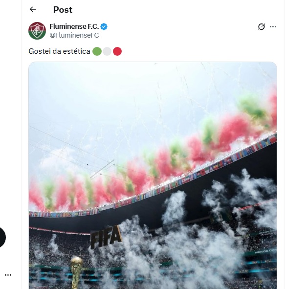 Imagem da Abertura da Copa em que o Flu Celebrou a Vitória do México