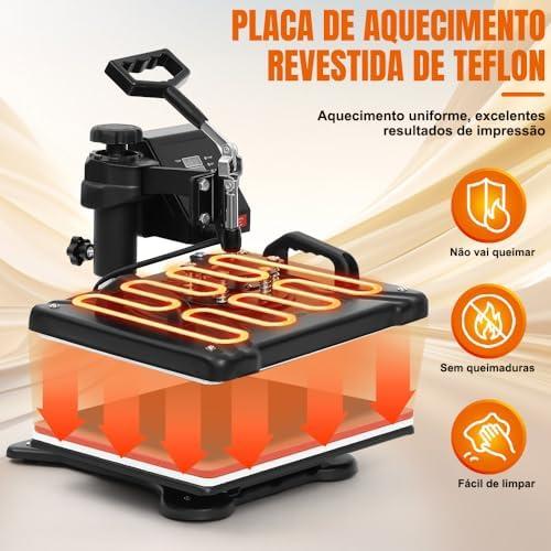         8 EM 1 Prensa Térmica Sublimação 110V, Prensa Térmica, Máquina de Estampar Camisetas, Máquinas de Prensa Térmica Transferência de Calor Por para Camisetas Caneca Chapéu Placa       