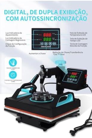         Prensa Térmica Para Sublimação 10 Em 1 29x38 Cm Mecolour       