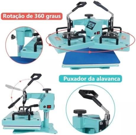         Prensa Térmica Sublimação 220V 5x1 Máquinas De Prensa Térmica Transferência De Calor Por Para Camisetas Caneca Chapéu Placa Mecolour       