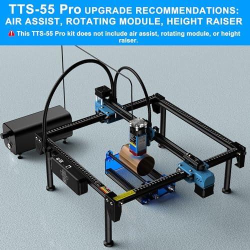         TTS-55 PRO 5500mW máquina de gravação a laser cortador a laser ferramenta de gravação de corte a laser para madeira, metal, alumínio, vidro, couro       