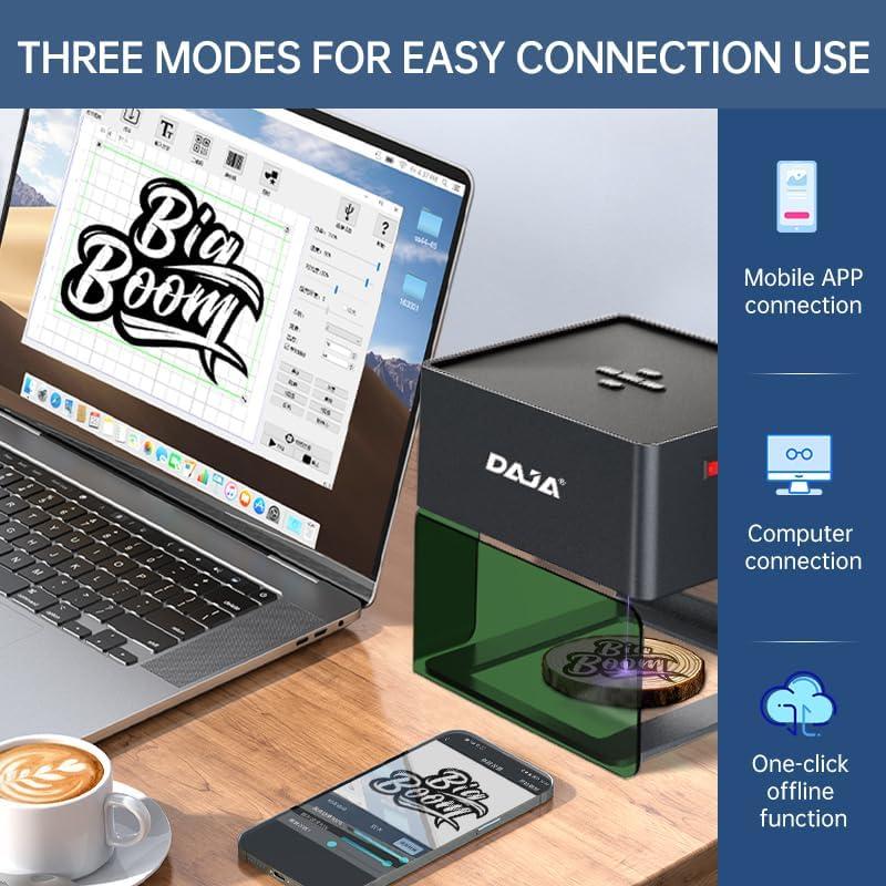         DAJA DJ6 Pro Laser Engraver with Higher Columns Máquina de gravação a laser portátil DIY com suporte para Win/sistema móvel/cortador a laser off-line (Envio local, incluindo imposto de importação)       