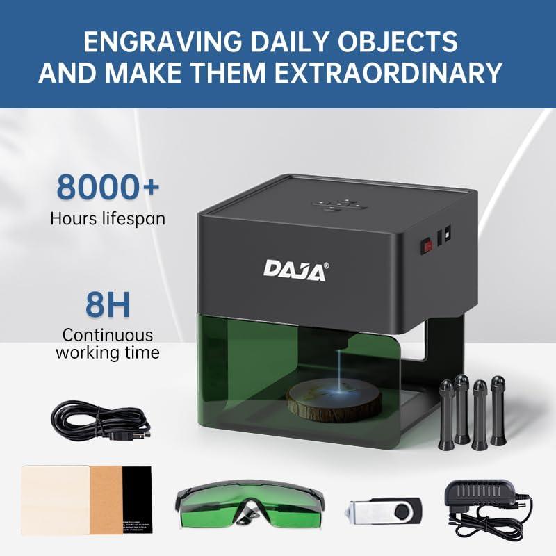         DAJA DJ6 Pro Laser Engraver with Higher Columns Máquina de gravação a laser portátil DIY com suporte para Win/sistema móvel/cortador a laser off-line (Envio local, incluindo imposto de importação)       