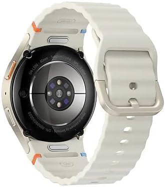         Samsung Galaxy Watch7 Smartwatch 40mm Bluetooth, Galaxy AI, Tela em Cristal de Safira, GPS de Dupla Frequência, Monitoramento avançado de saúde, sono e de coração, Processador de 3nm - Creme       